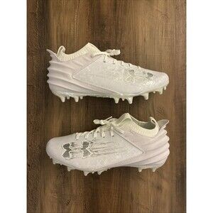 Under Armour Blur Smoke 2.0 MC Suede Mens Size 9 White Silver Football Cleats